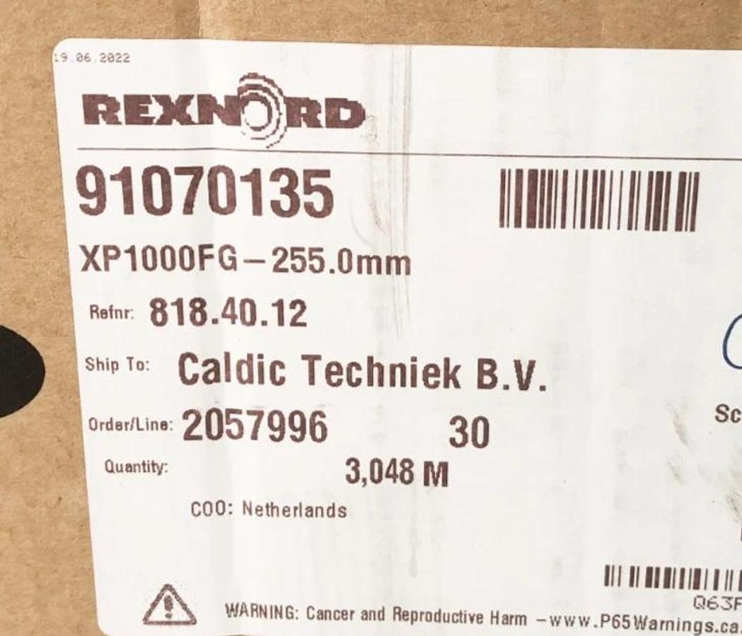 New Rexnord 91070135 Conveyor Chain XP1000FG-255.0mm 10ft. L x 10"
