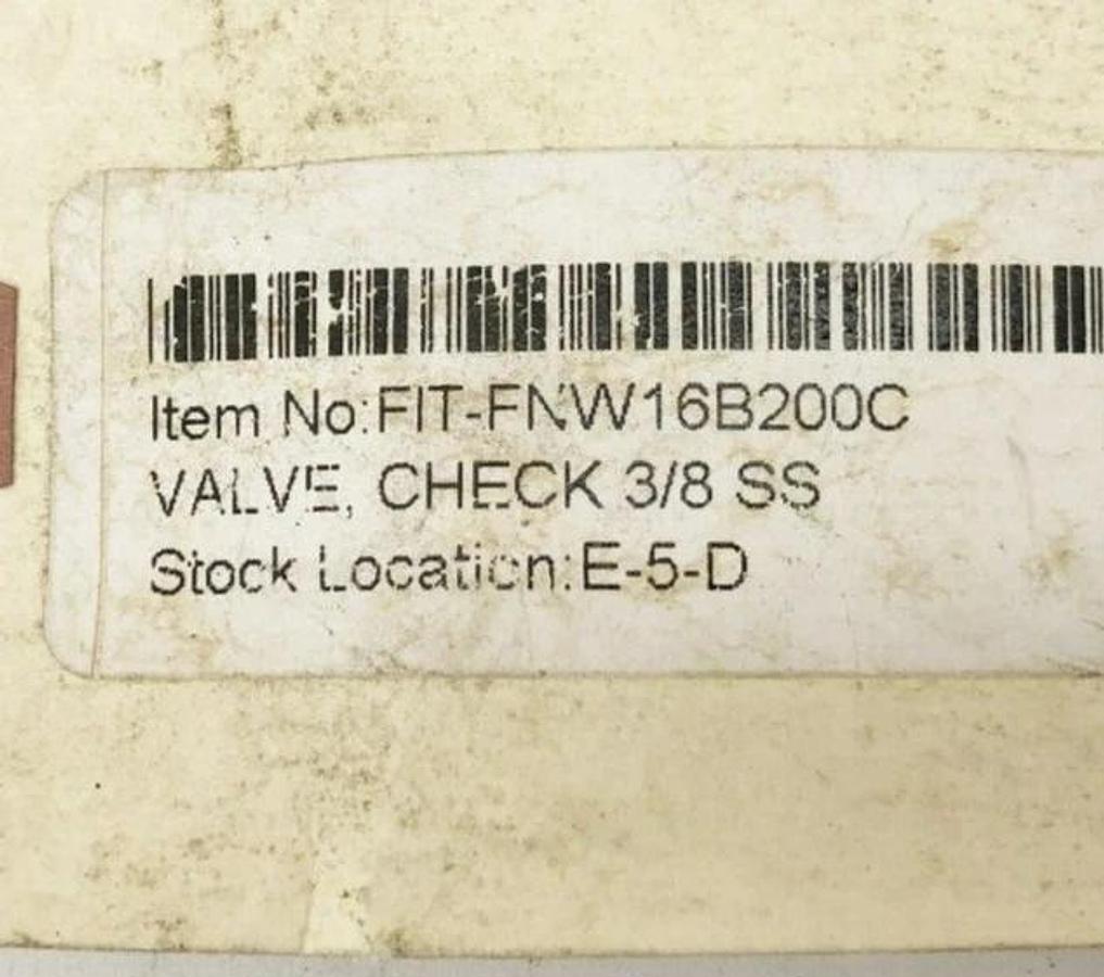 New FNW FNW16B200C Stainless Steel Check Valve 3/8" 200 WOG CF8M