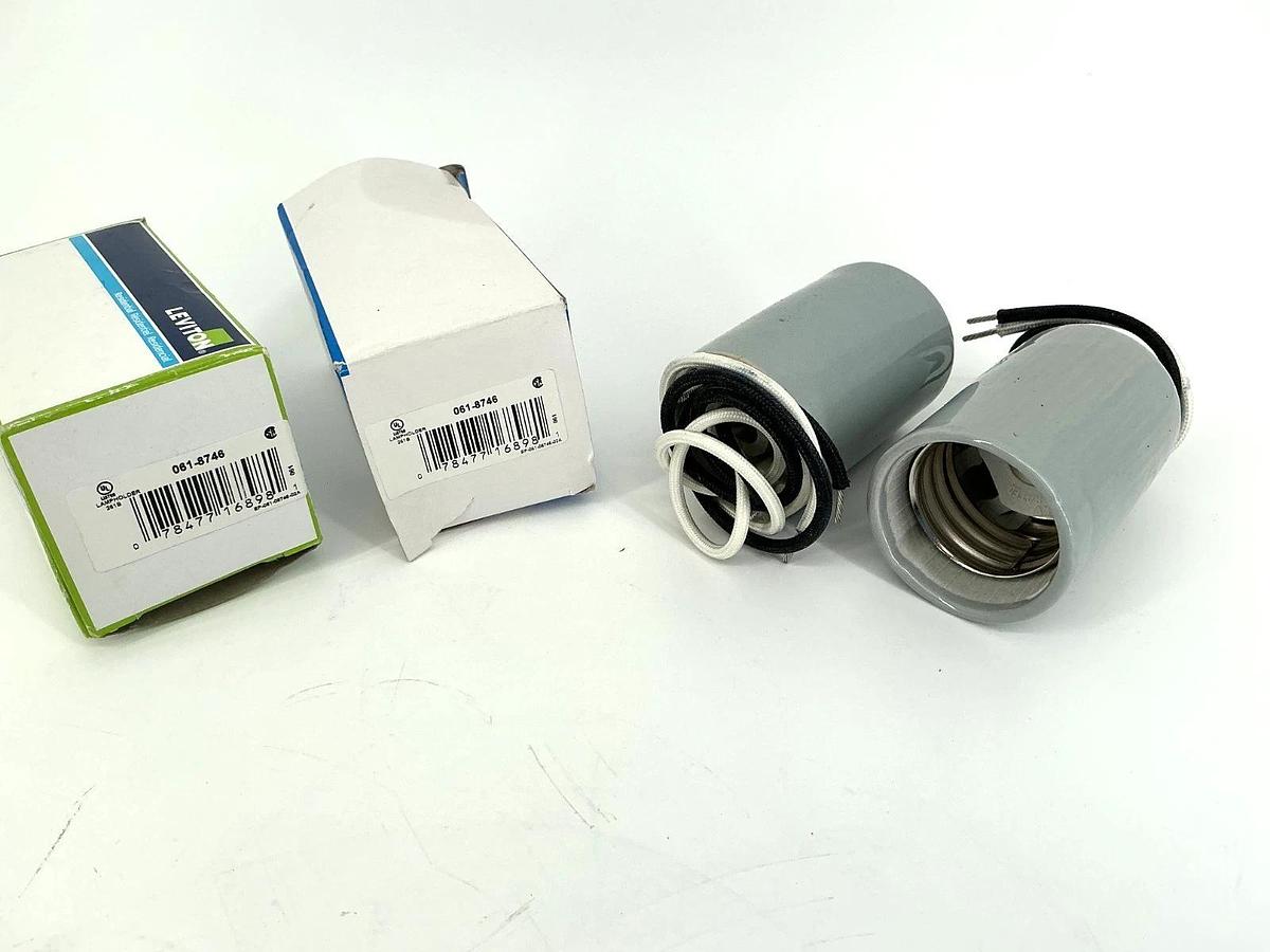 Lot of 2 New Leviton 061-8746 Lamp Holder Porcelain Mogul Base 600V 1500-Watt