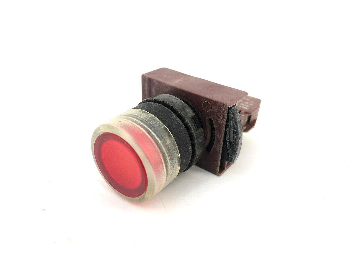 New GE General Electric P9XPLRGDN00NALI Illuminated Push Button Red P9PDNV0
