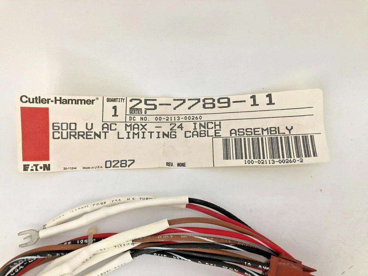 New Cutler-Hammer 25-7789-11 Current Limiting Cable Assembly