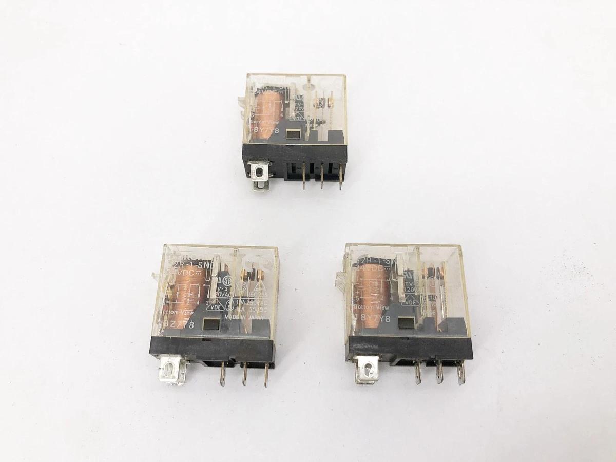 Used Lot of 3 Omron G2R-1-SND Relays 24VDC 5-Pin