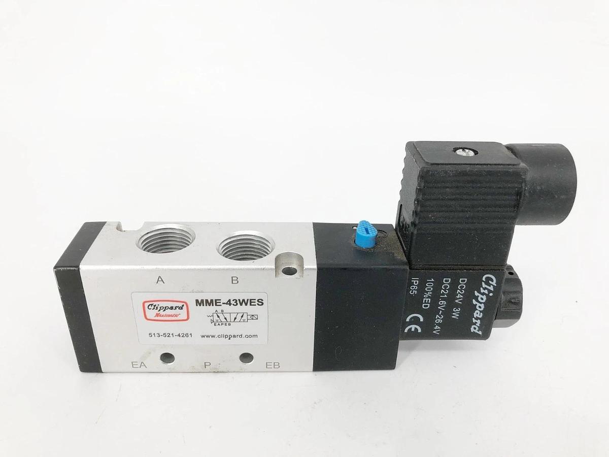 Used Maximatic MMA-43WES Air Pilot Valve 3/8" NPT 24VDC 5 Port 4-Way 19K21