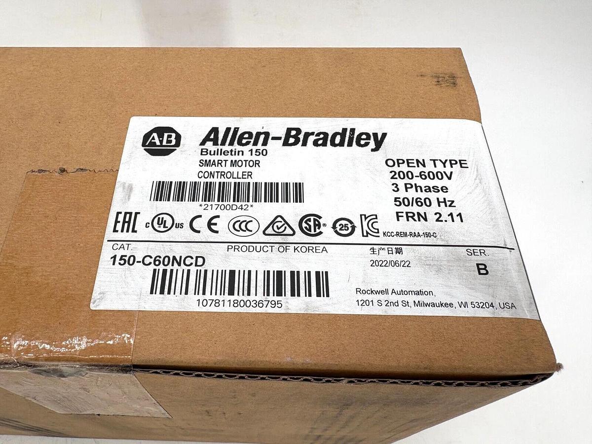 Used Factory Sealed Allen Bradley 150-C60NCD Ser. B SMC-3 Smart Motor Controller