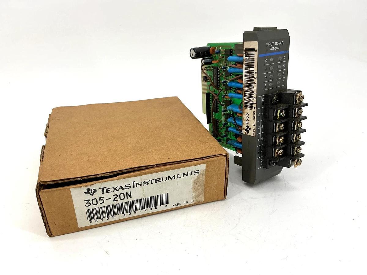 Used Texas Instruments 305-20N Input Module 115VAC 8-Point 85-128VAC 50/60HZ 30520N