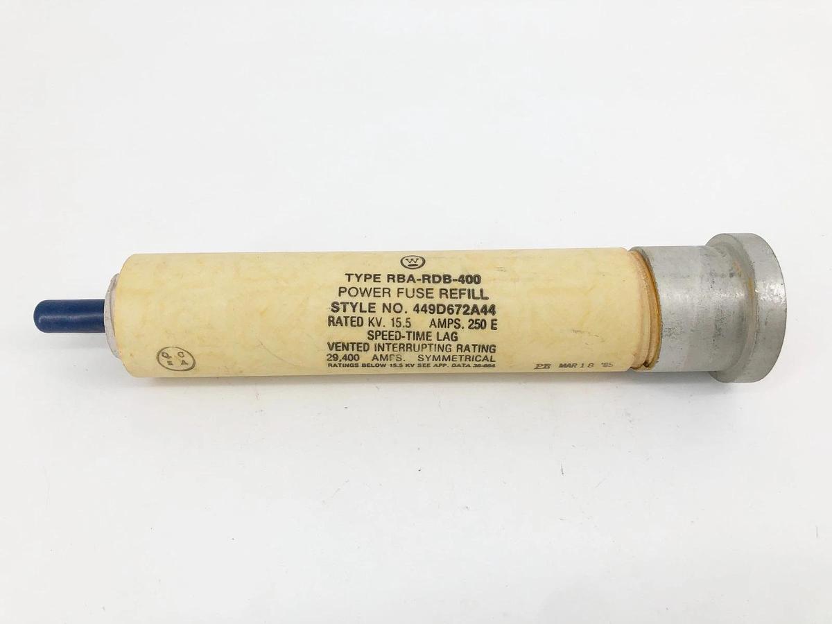 New Westinghouse RBA-RDB-400 Fuse Refill 15.5 kV 250E Amps 449D672A44 - No Box