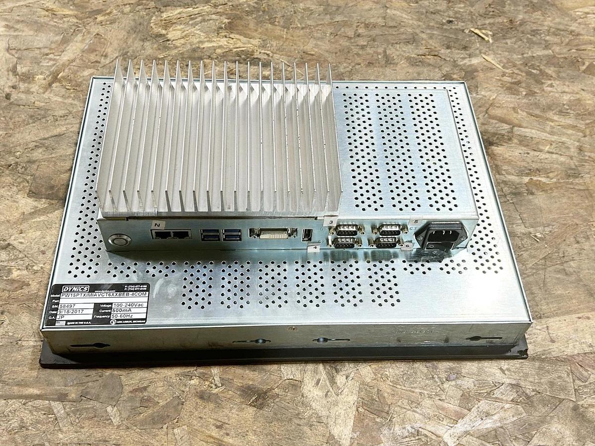 Used Dynics PW15PTXIMIAVCT6XXBEB-4COM Display 100-240VAC 500mA 50/60Hz