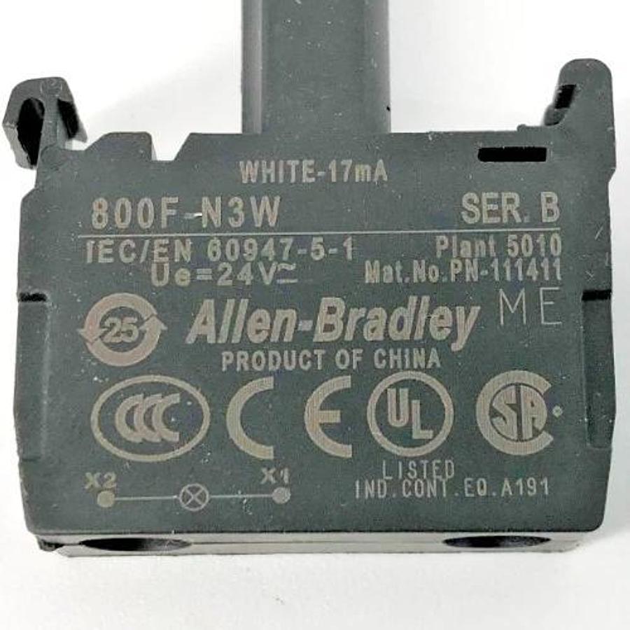 Lot of 2 New Allen Bradley 800F-N3W Ser. B White LED Modules 17mA - No Box