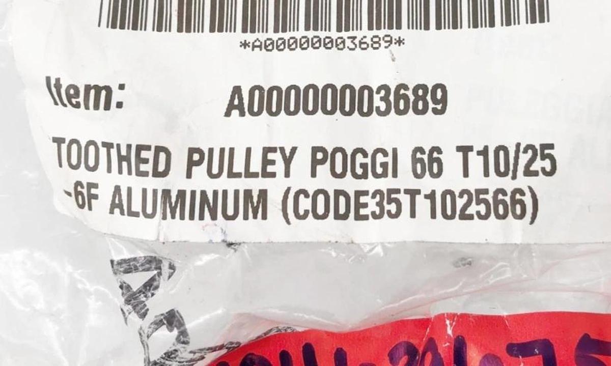 New Poggi 35T102566 Aluminum Pulley 25 Teeth 66 T 10/25-6F - No Box