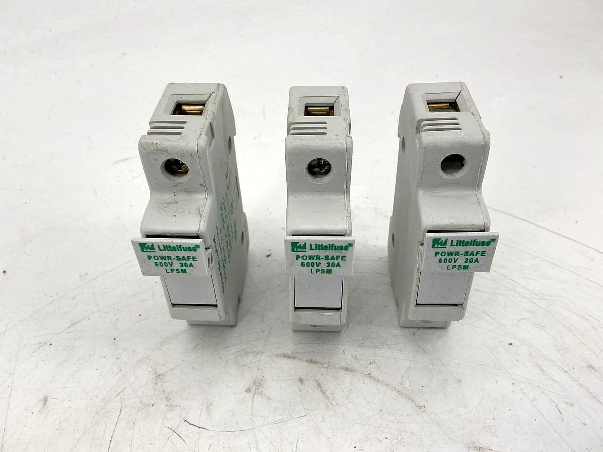 Used Lot of 3 Littelfuse LPSM30A Ser LPSM Fuse Holder POWR-SAFE 30A 600V