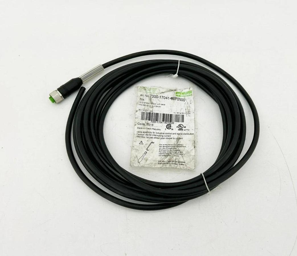 New Murr Elektronic 7000-17041-6070500 Female Connector Cable, 30VAC/DC, 2A, 5m