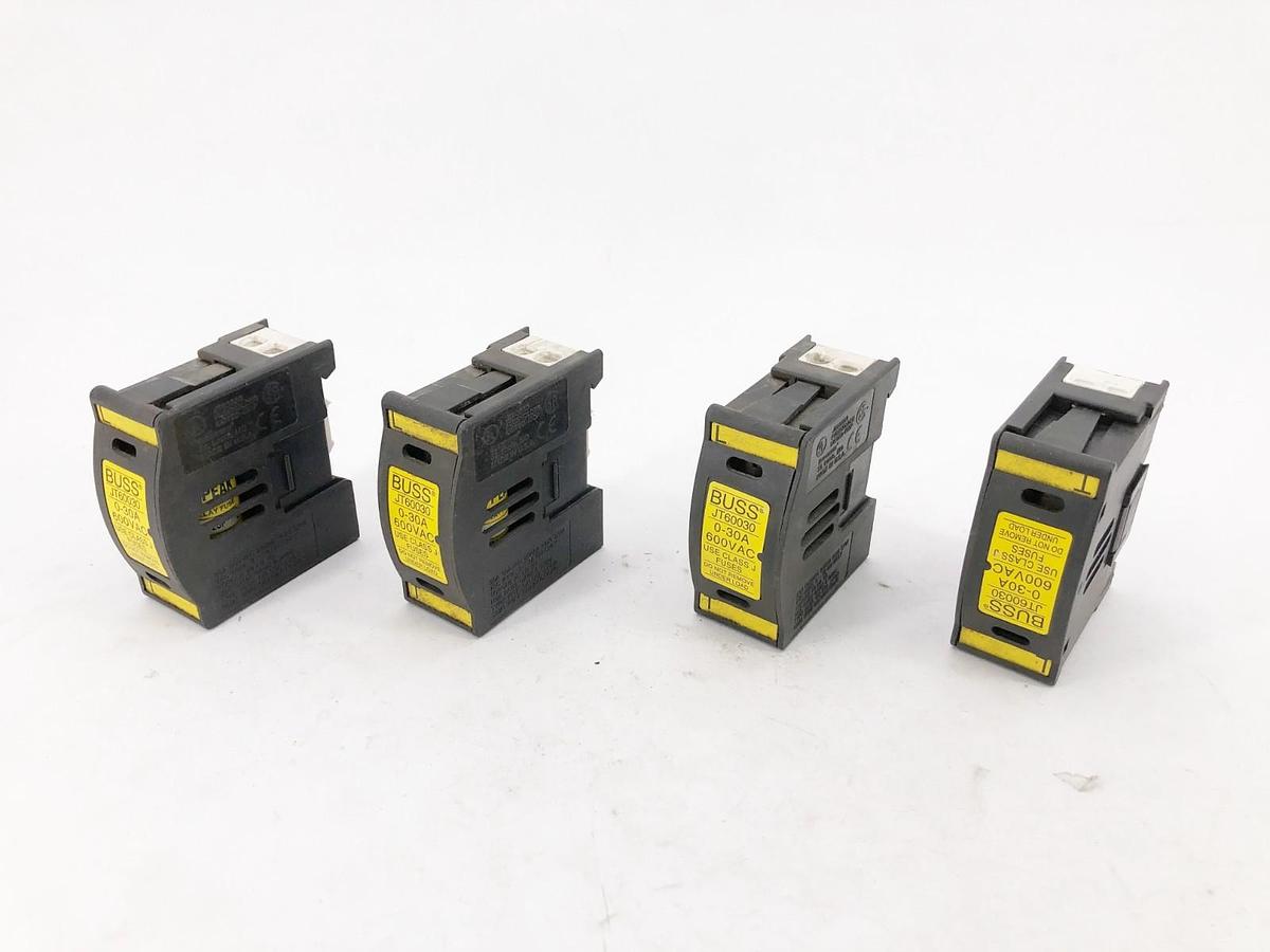 Used Lot of 4 Bussmann JT60030 Fuse Holders 0-30A 600VAC Class J
