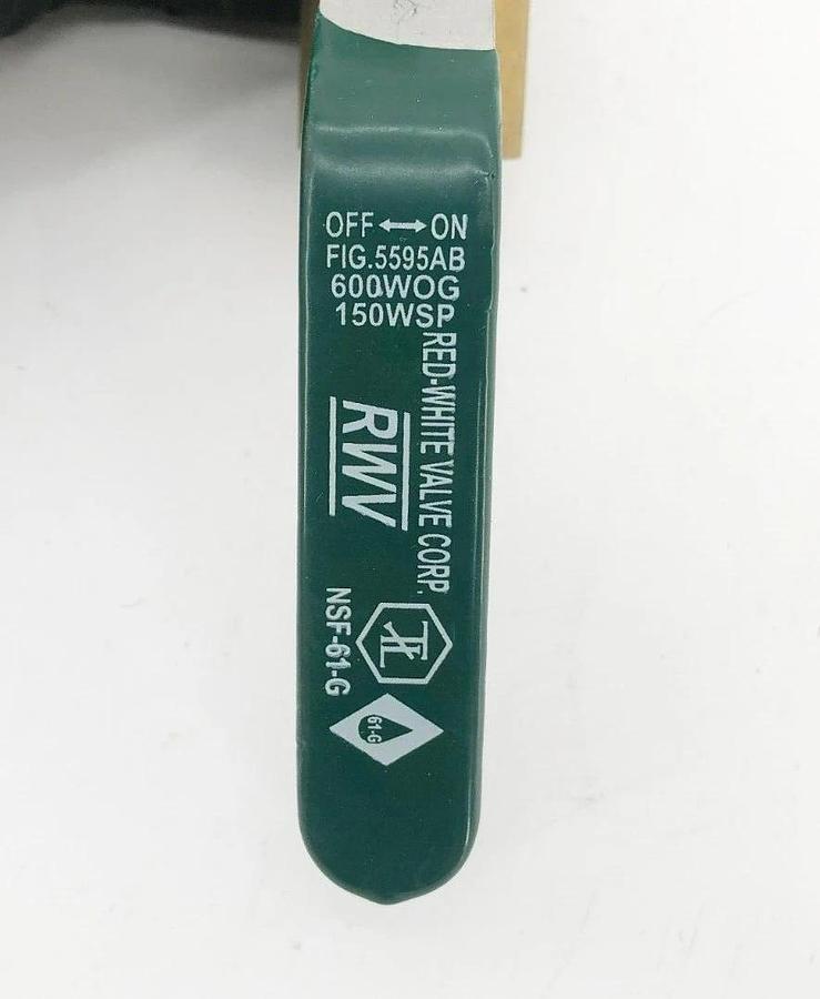 New RWV 5595AB 1" Brass Ball Valve 600 WOG 150 WSP