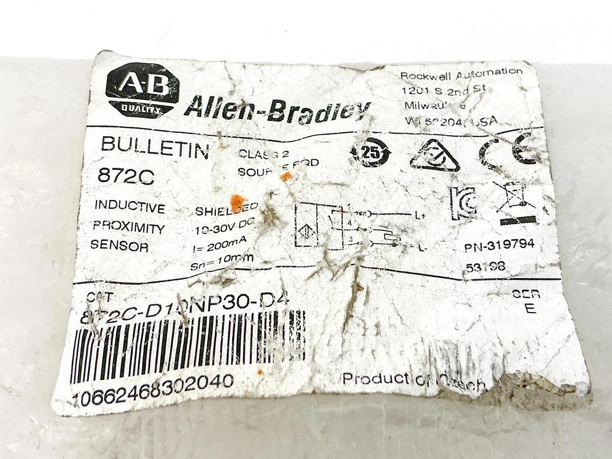 New Allen Bradley 872C-D10NP30-D4 Inductive Proximity Sensor 30VDC 200mA Ser.E