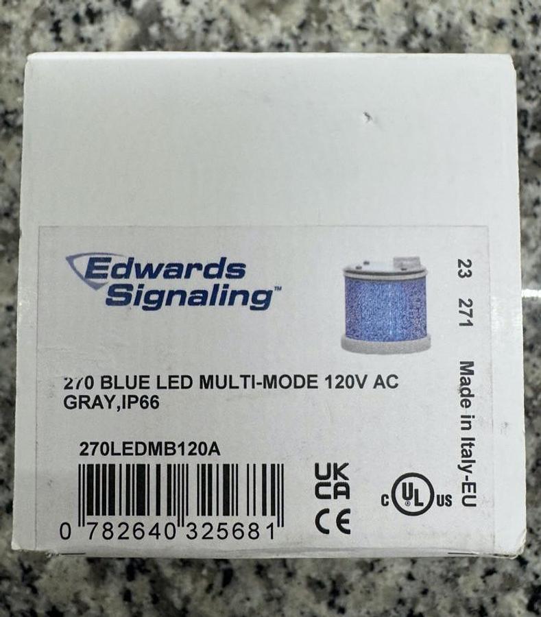 Used New Sealed Edwards Signaling 270LEDMB120A 270 Blue LED Multi-Mode 120VAC