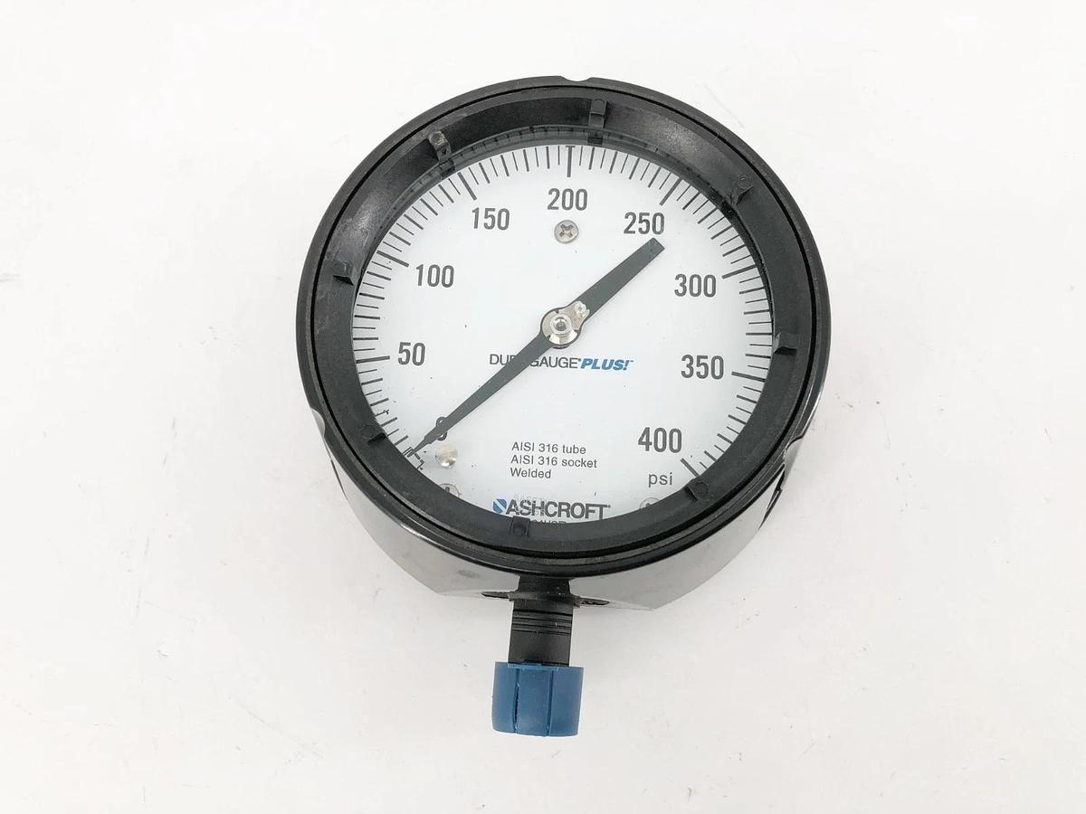 New Ashcroft 45-1279-SS-04L-400# Gauge 4-1/2" 400psi 1/2" LM
