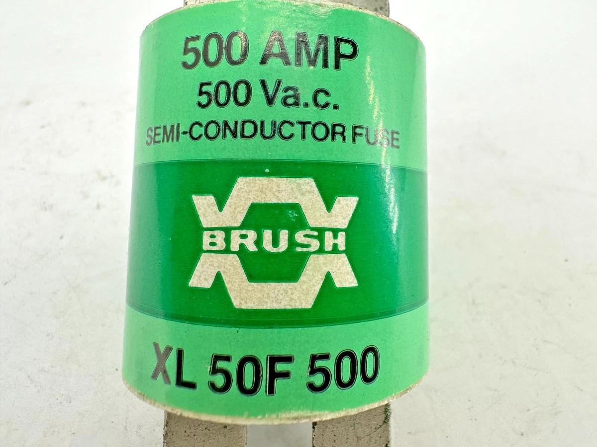 New Brush XL-50F-500 Semi-Conductor Fuse 500A 500V XL50F500