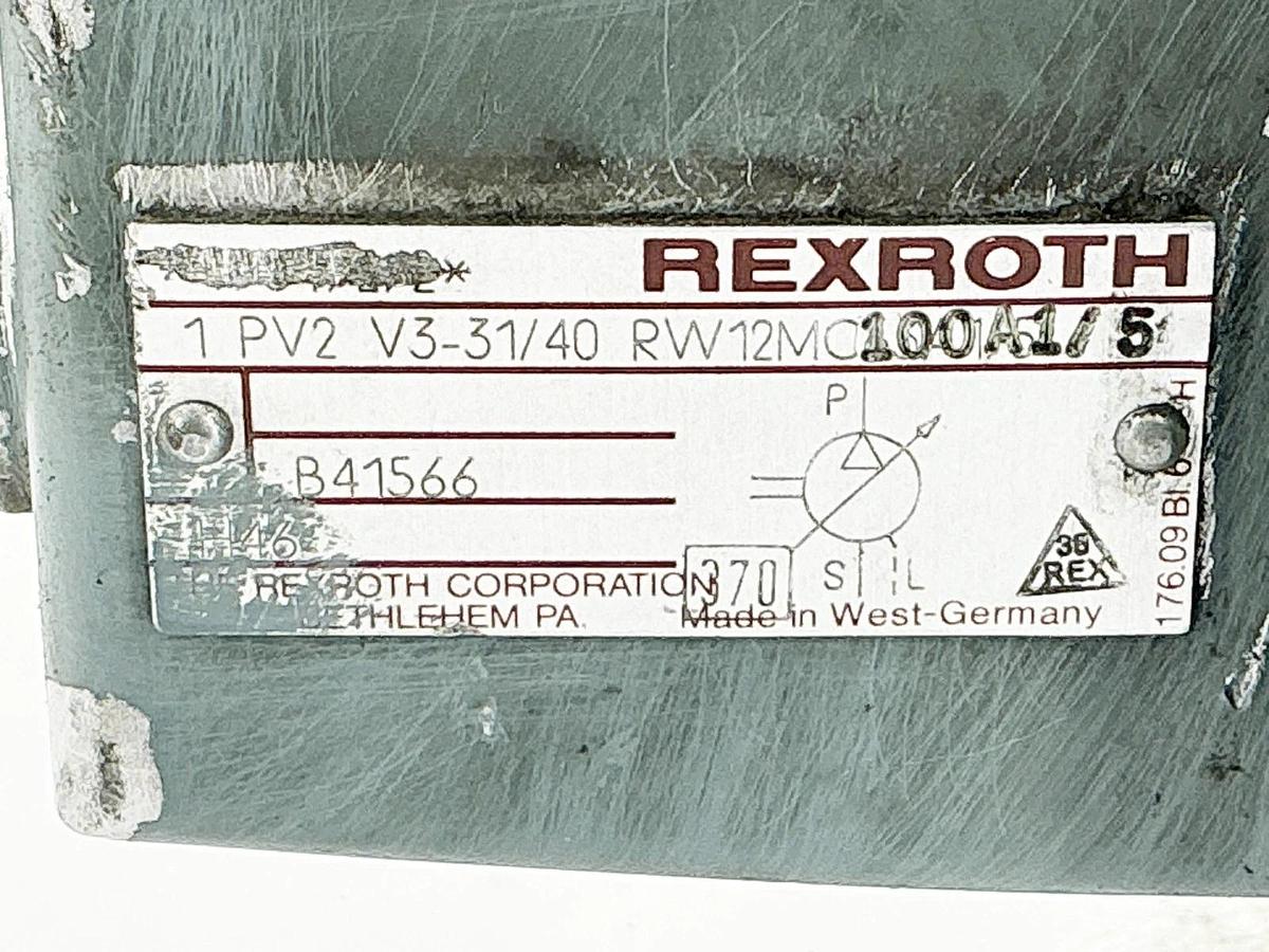 Used Rexroth 1 PV2 V3-31/40 RW12MC100A1/5 Hydraulic Pump B41566