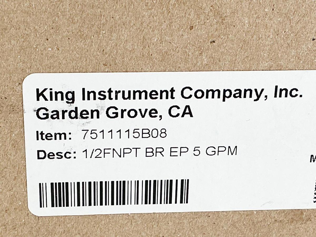 New King Instrument Co. 7511115B08 Flow Meter 150PSI 5GPM 1/2" NPT