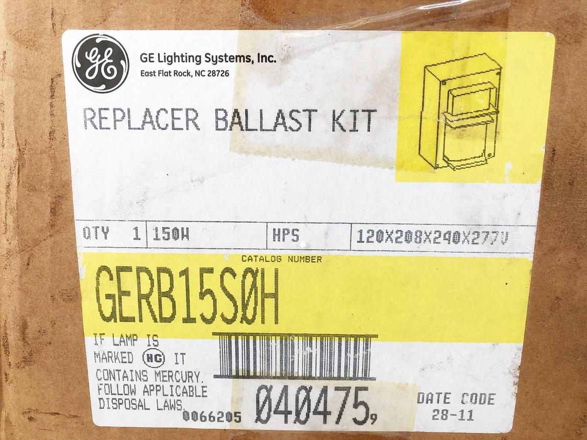 New GE General Electric GERB15S0H Replacer Ballast Kit 150W HPS 120/208/240/277V