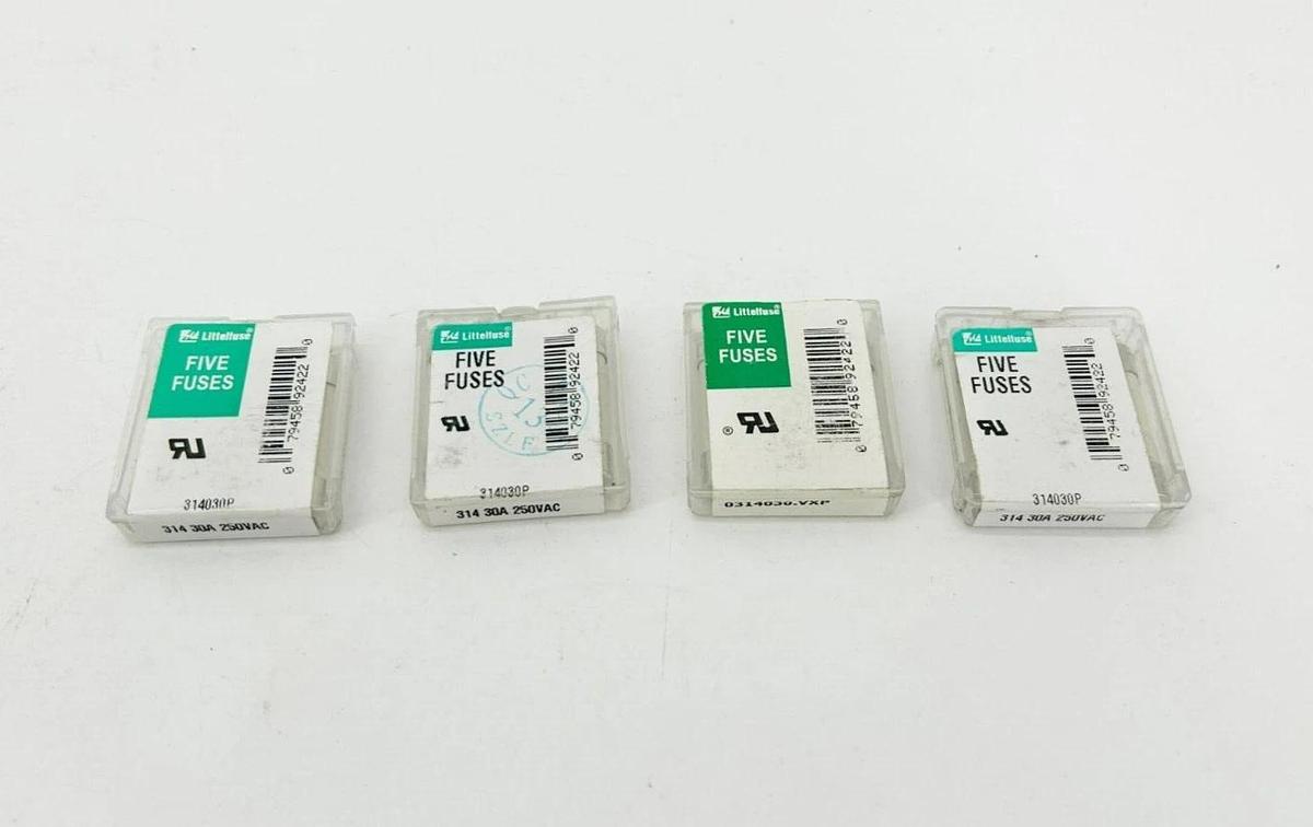 Lot of 20 New Littelfuse 314030P Fast Acting Fuses 30A 250VAC Ceramic