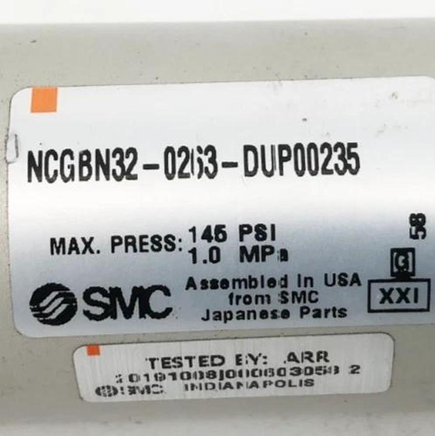 New SMC NCGBN32-0263-DUP00235 Air Cylinder 32mm Bore 2-1/4" Stroke - No Box