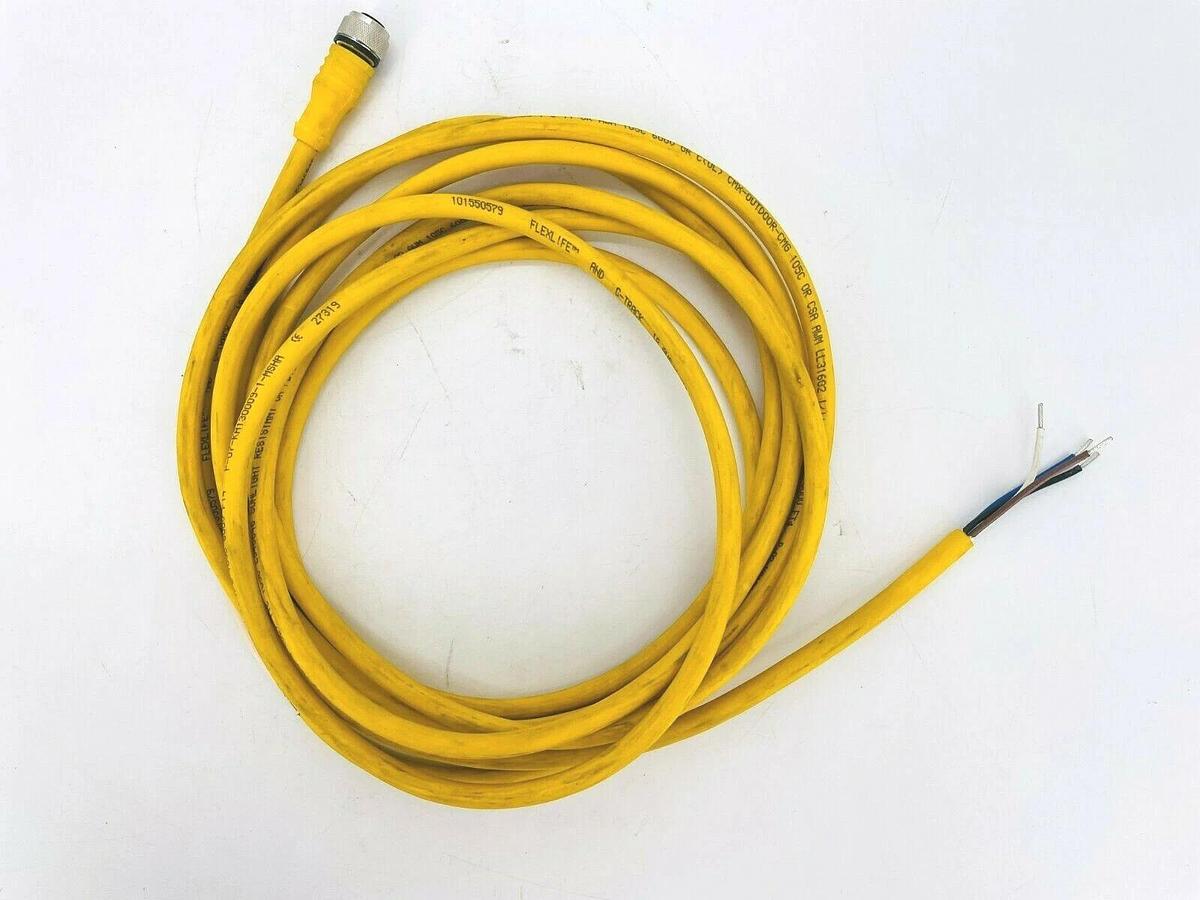 Used New Turck RKC 4.4T-4 Cordset M12 Female to Pigtail 4M U5300 No Bag