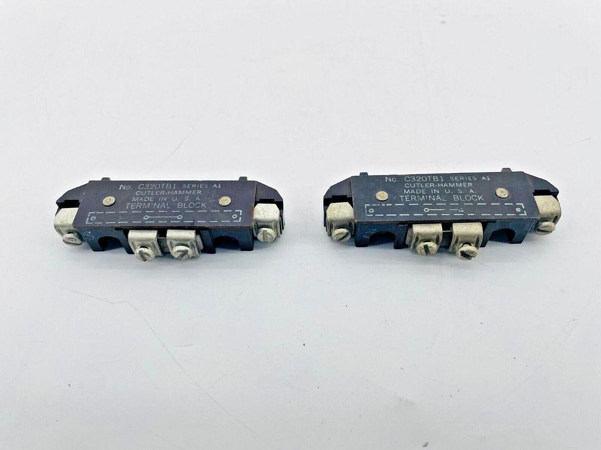 Used Lot of 2 Cutler Hammer C320TB1 Terminal Block 2 Circuit