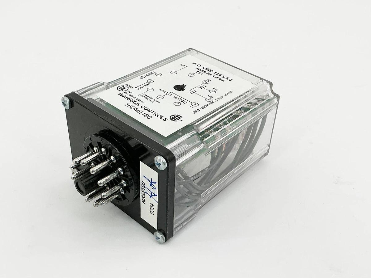 New Warrick Controls 16DME1B0 AC Line Relay 120V 50/60Hz 4.4VA 11Pin
