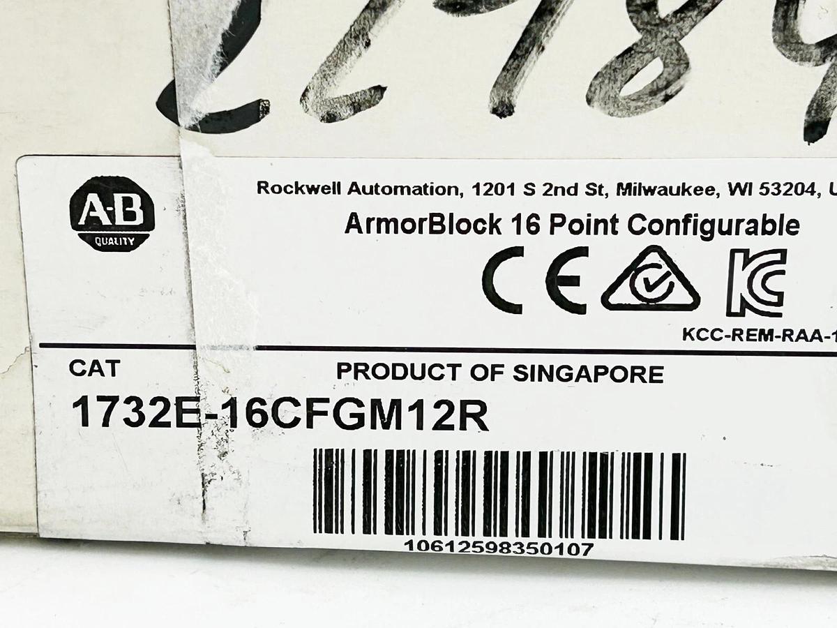 New Allen Bradley 1732E-16CFGM12R I/O Module 16 Point 24VDC Ethernet M12