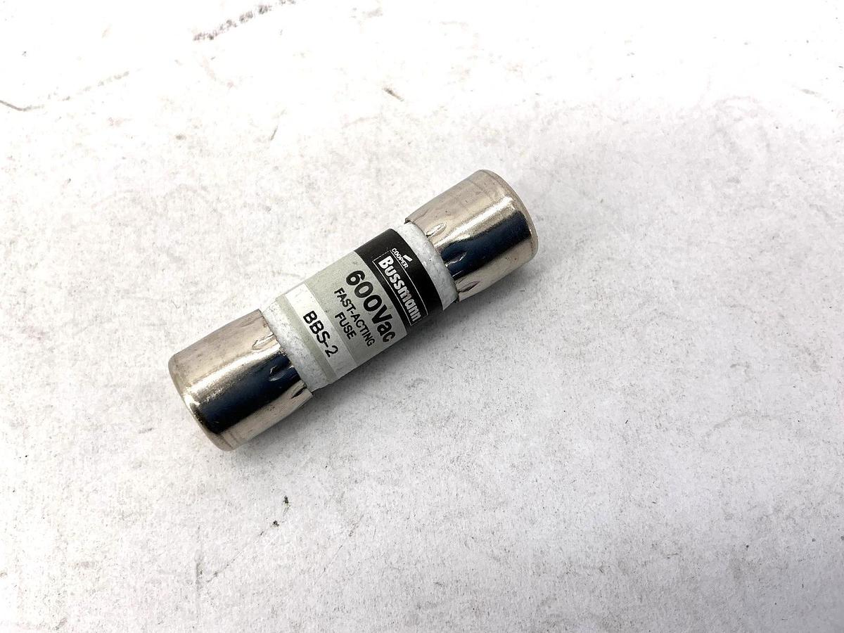 Lot of 3 New Bussmann BBS-2 600Vac Fast-Acting Fuse 2A 600V