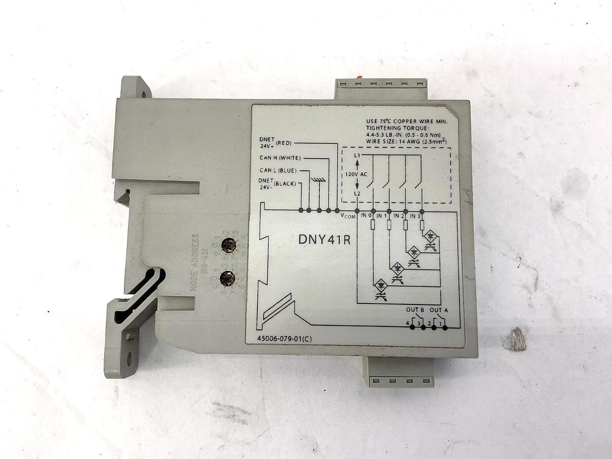 Used Allen Bradley 100-DNY41R Ser B Starter Auxiliary IN-120V OUT-240V