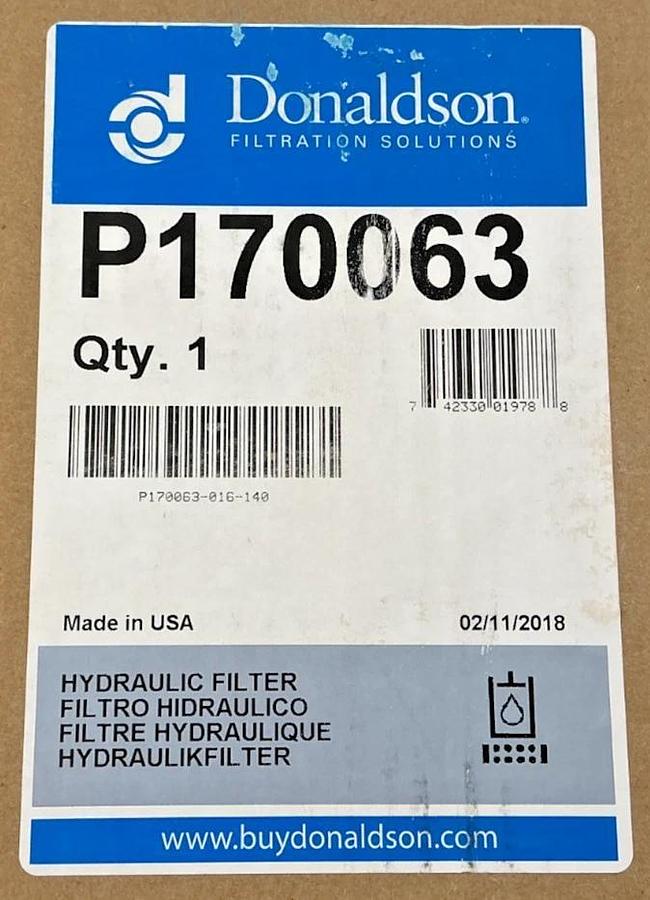 New Donaldson P170063 Hydraulic Filter Cartridge 23-Micron 75PSI