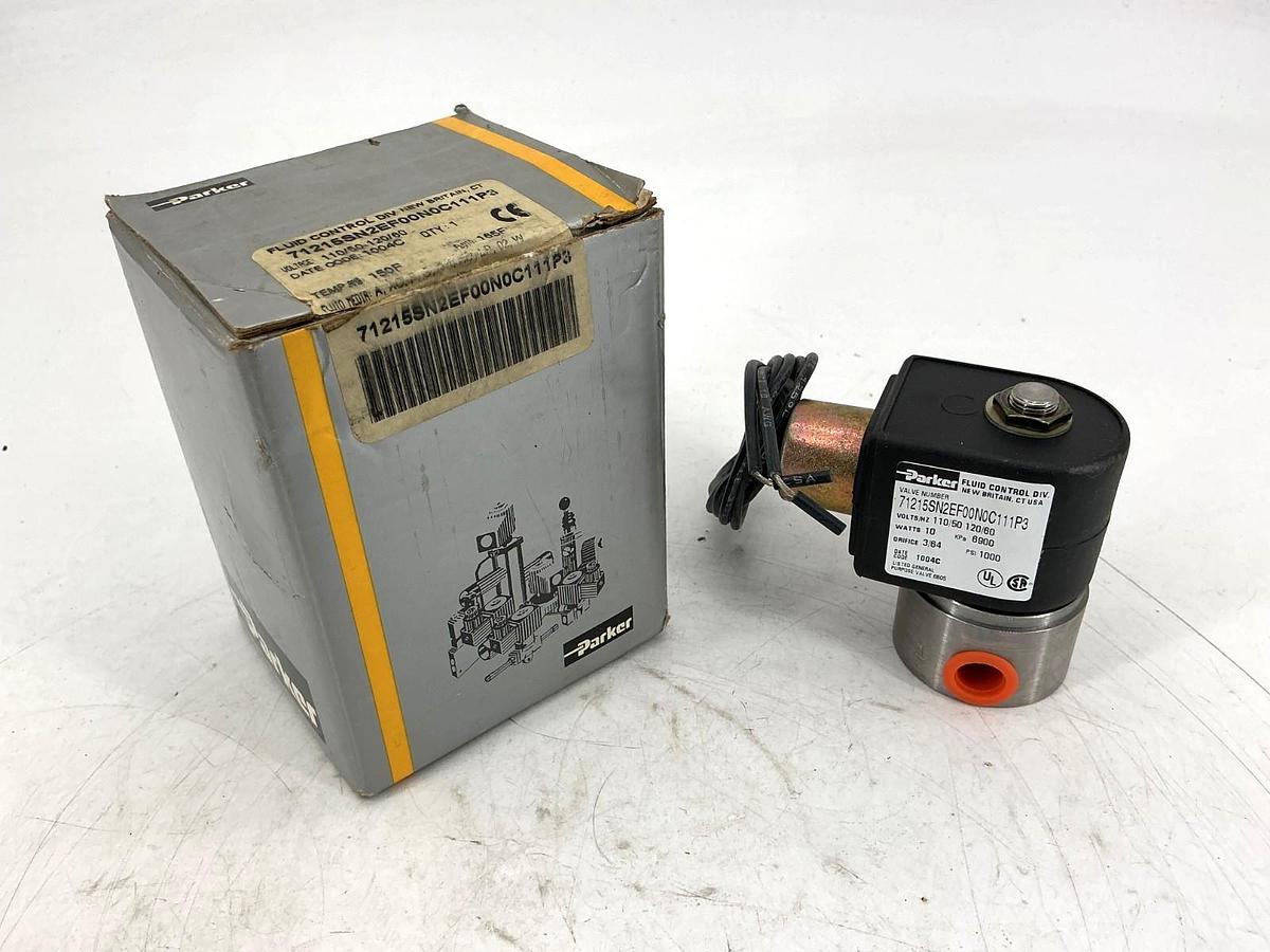 New Parker 71215SN2EF00N0C111P3 Solenoid Valve 2-Way 110/120V 50/60HZ