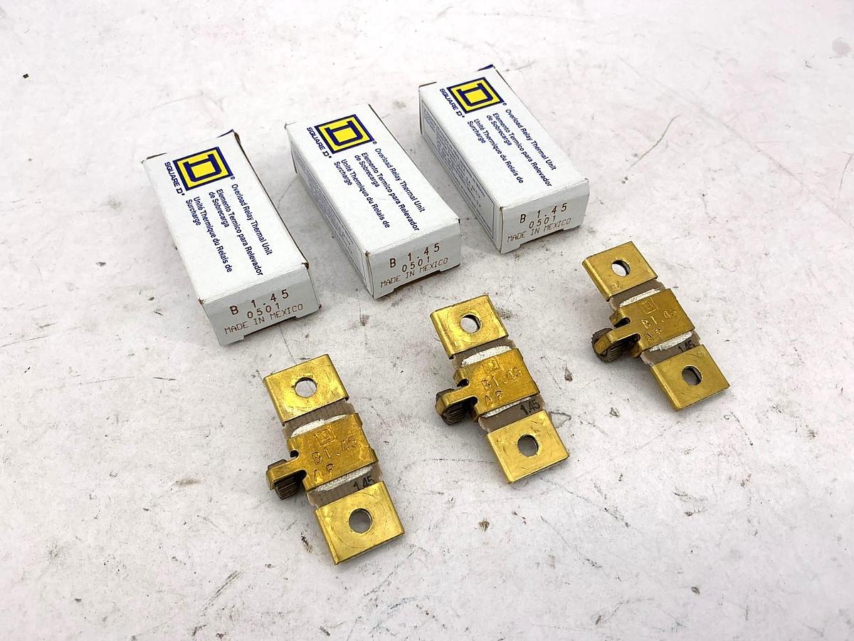Used Lot of 3 Square D B1.45 Overload Relay Thermal Unit