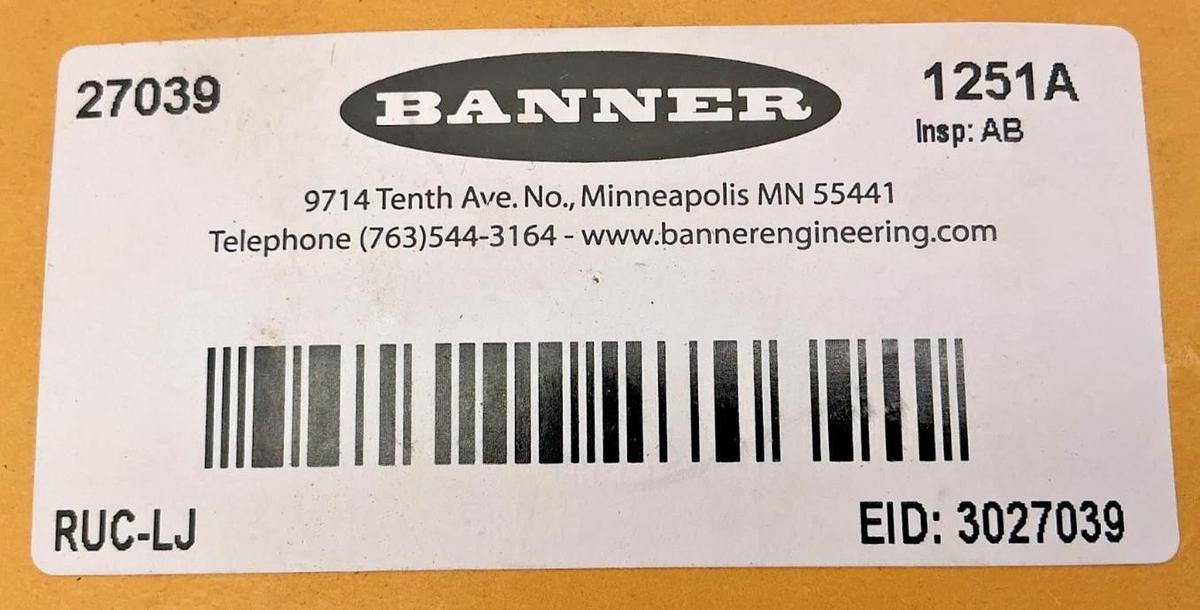 New Banner Engineering RUC-LJ Maxi-Beam Upper Cover 27039
