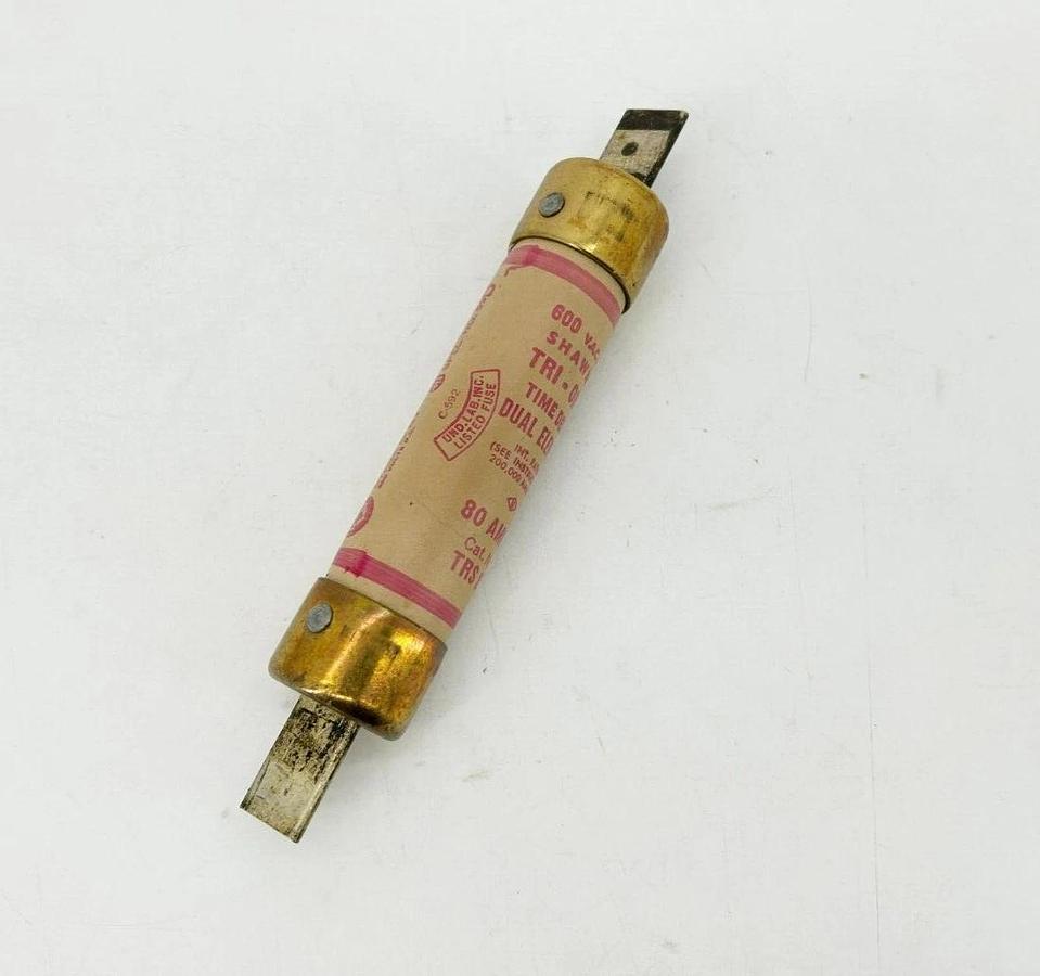 Used Lot of 3 Shawmut TRS80 Time Delay Fuses 80A 600VAC/300VDC