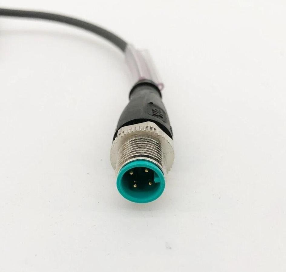 Lot of 2 New Pepperl + Fuchs V1S-G-BK2M-PUR-U Cordsets M12 Female Straight 4-Pin