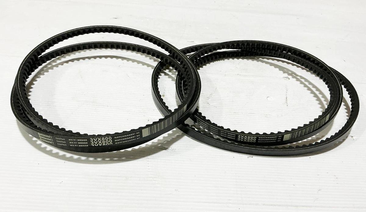 New lot of 2 Continental 3VX800 Cogged Belt 80" Length 3/8" Width - No Box