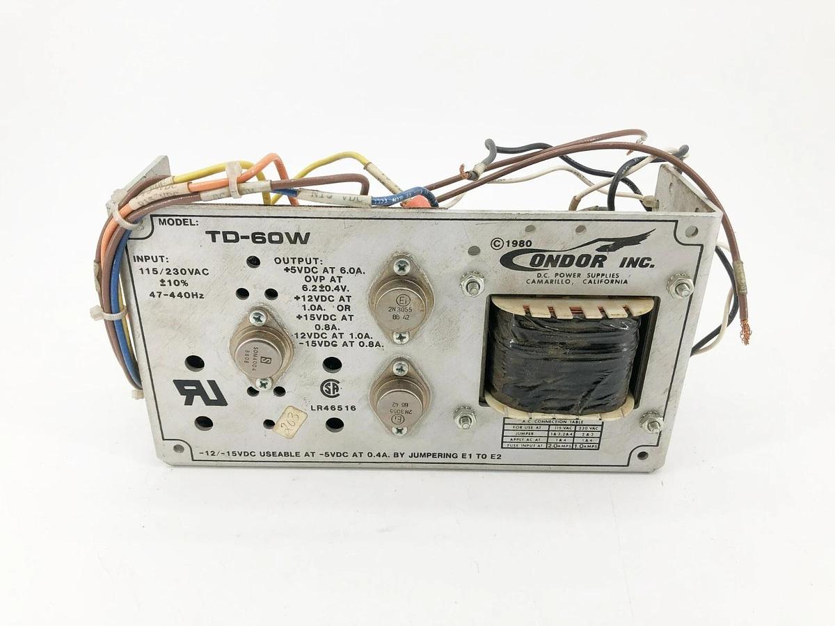 Used Condor TD-60W Power Supply 115/230VAC 47-440Hz