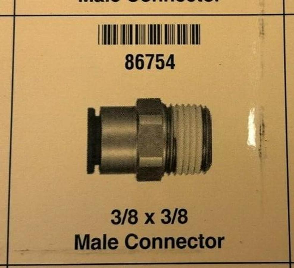 Lot of 5 New Lawson 86754 Male Connectors, 3/8" x 3/8", 290PSI