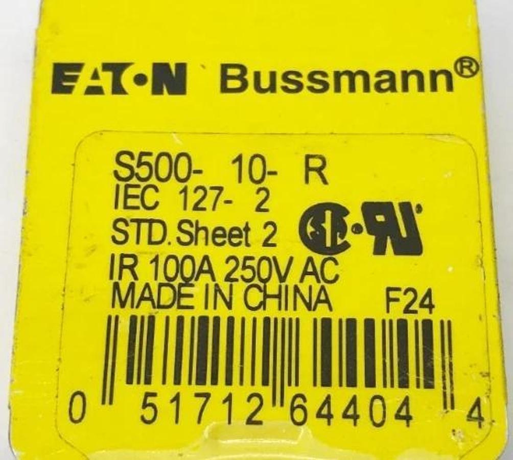 Lot of 15 New Eaton Bussmann S500-10-R Cartridge Fuses 10A 5x20mm