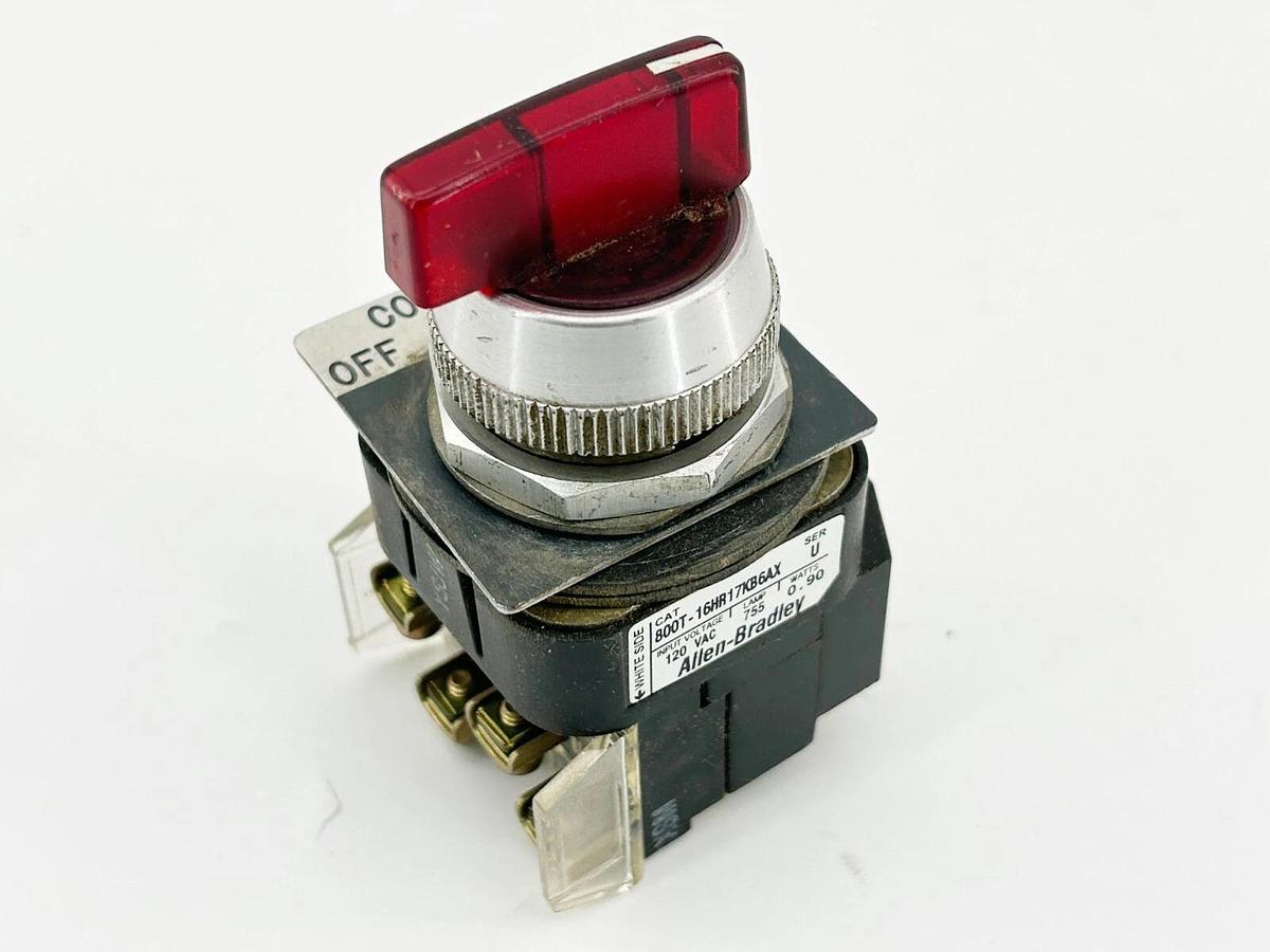 Used Allen Bradley 800T-16HR17KB6AX Push Button 30MM Selector Swich