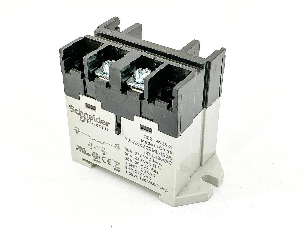 New Schneider 725AXXSC3ML-120A Power Relay 120Vac 30A 3HP -No Box