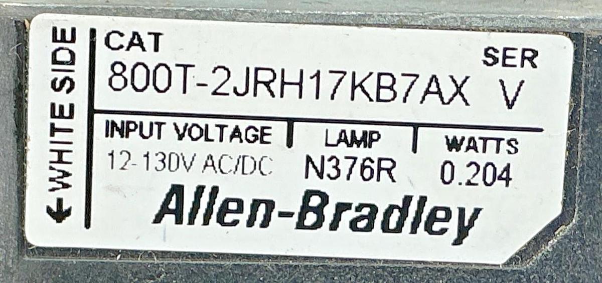 New Allen Bradley 800T-2JRH17KB7AX Ser V Selector Switch Red LED No Cap - No Box