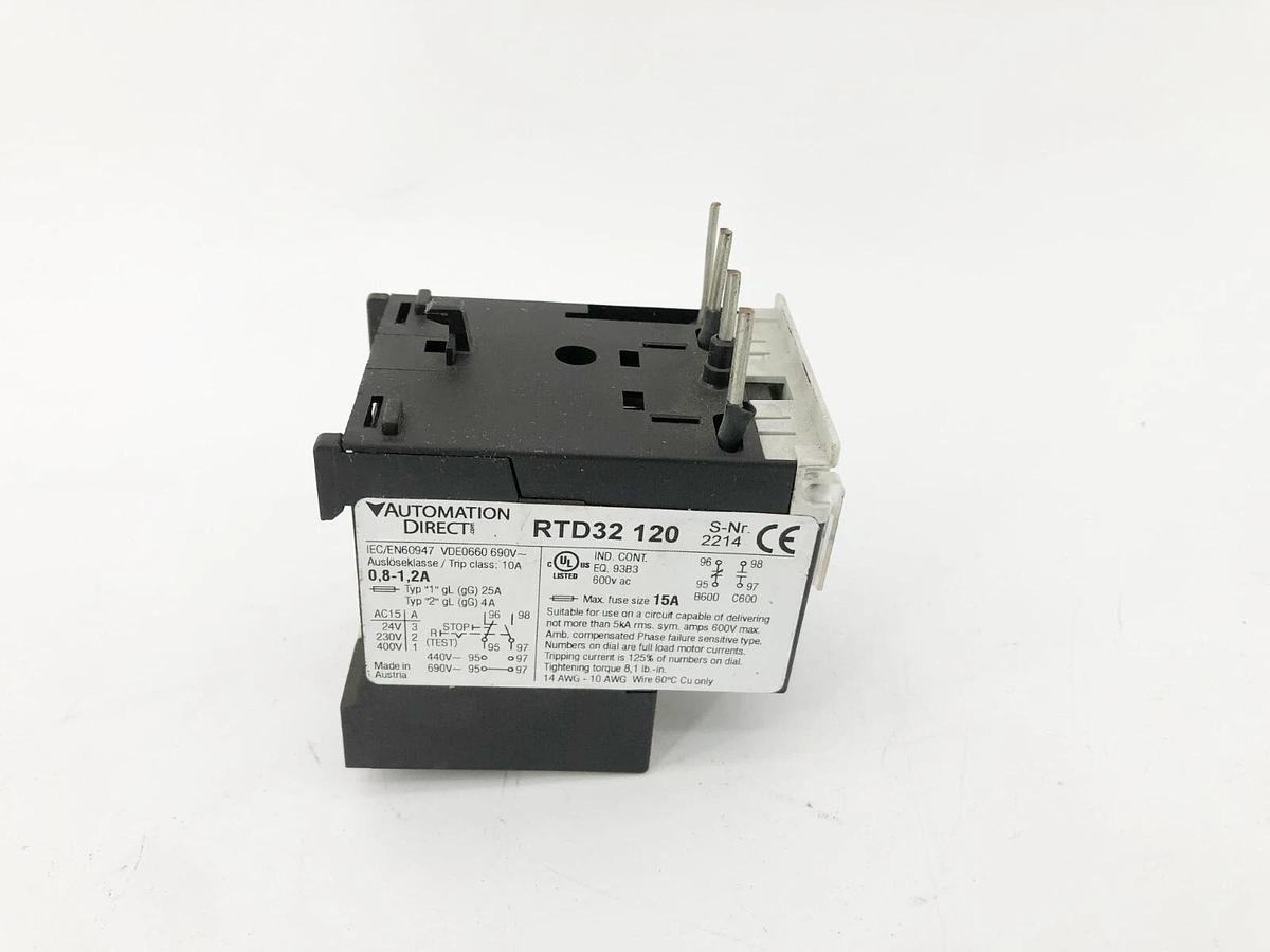 New Automation Direct RTD32-120 Thermal Overload Relay 0.8-1.2A