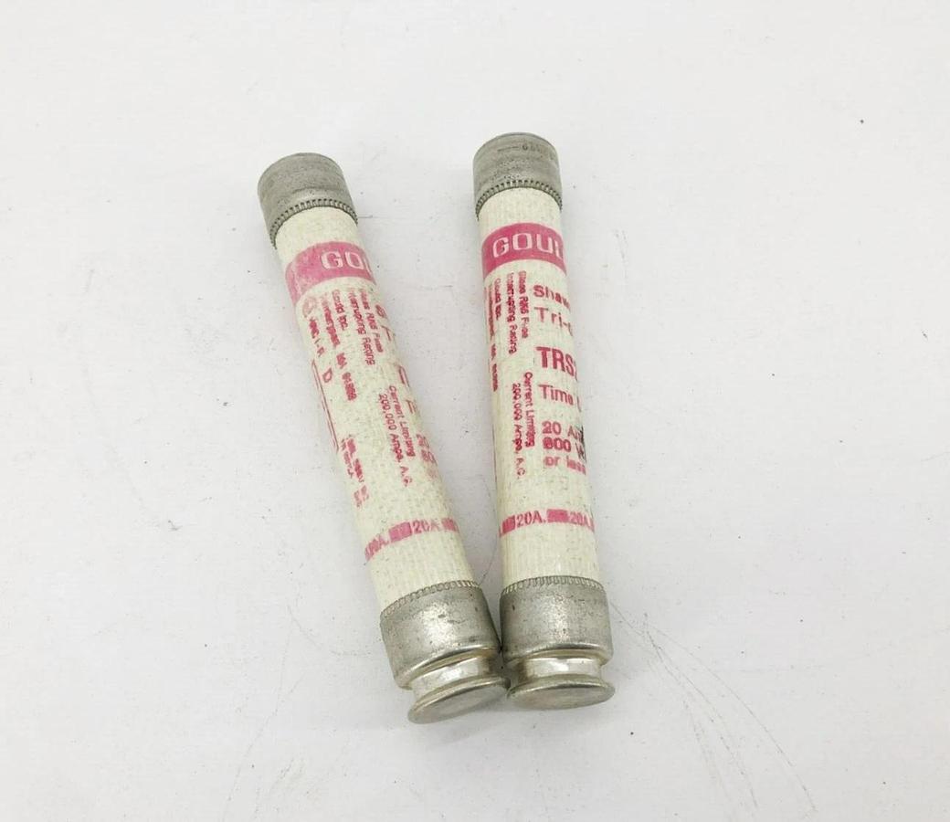 Lot of 2 New Gould Shawmut TRS20R Time Delay Fuses 20A 600VAC Class RK5