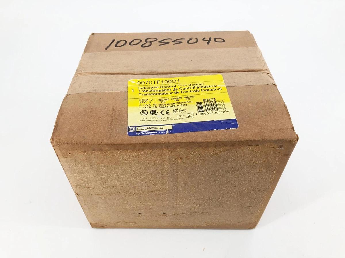 New Square D 9070TF100D1 Control Transformer 0.1kVA Prim 240/480 Sec 120 Sealed