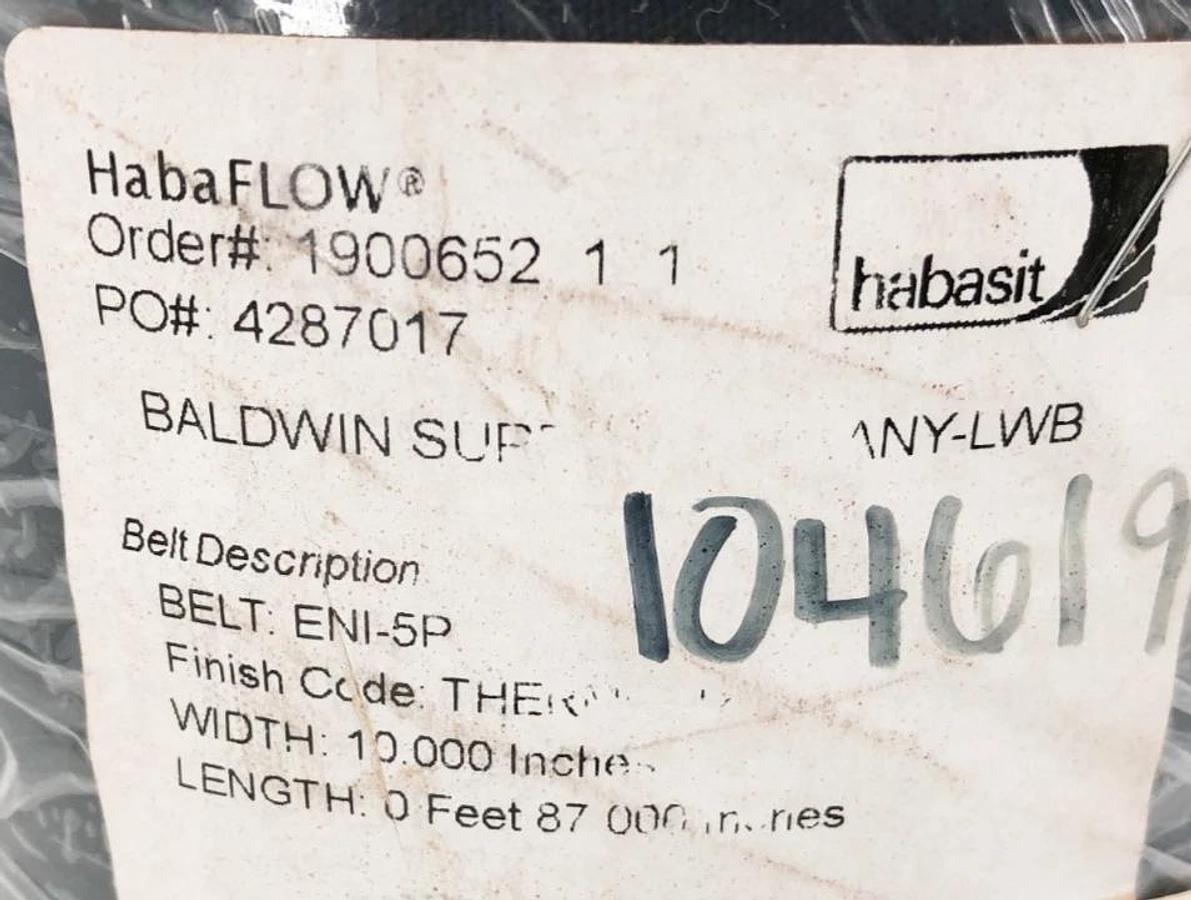 New Habasit ENI-5P Flat Belt 10" W x 87" L - No Box