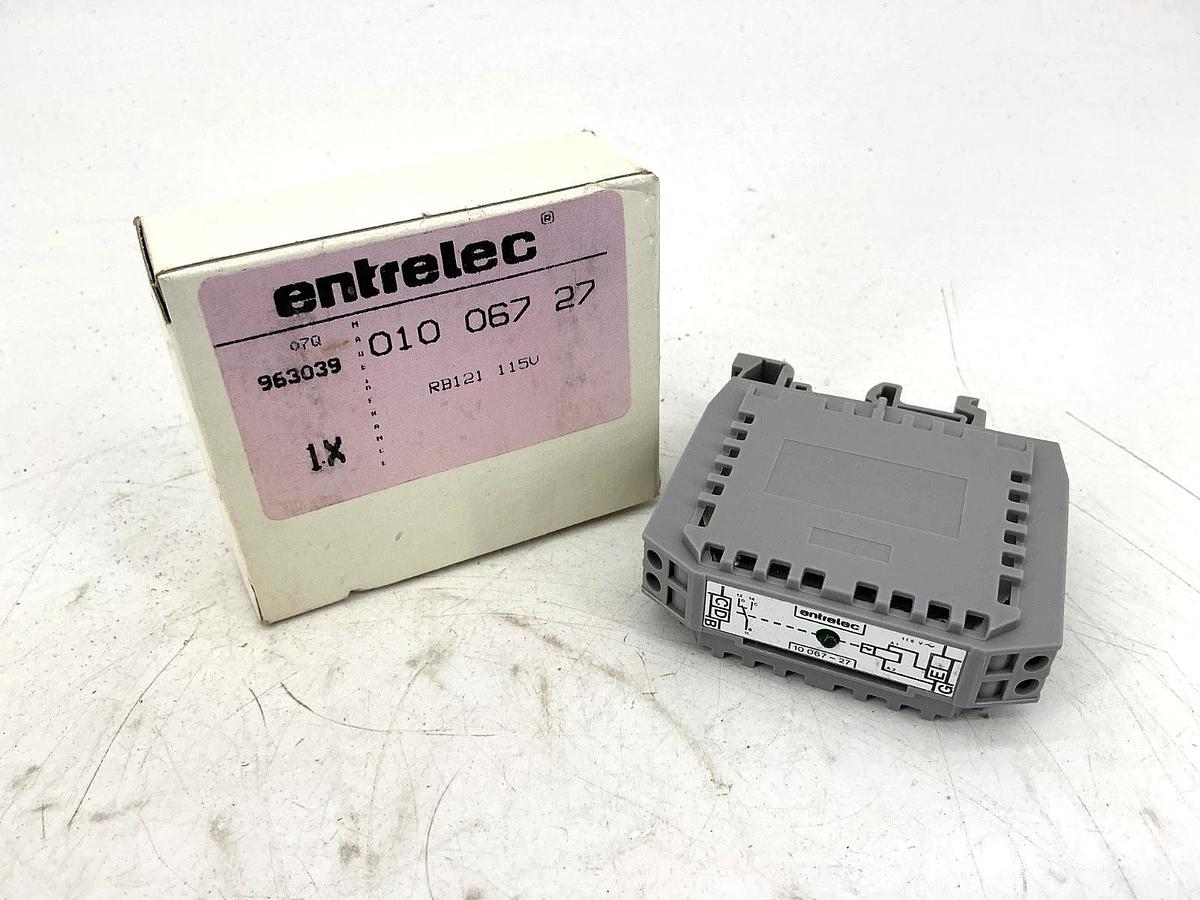 New ABB Entrelec 010-067-27 Relay Control Module Green LED 115V 010-067.27
